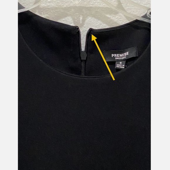 Premise Dresses Size 6 Black & White Bodycon Knit Wiggle Stretch Colorblock NWT - Picture 5 of 12